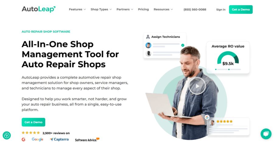 AutoLeap.com marketing website screenshot