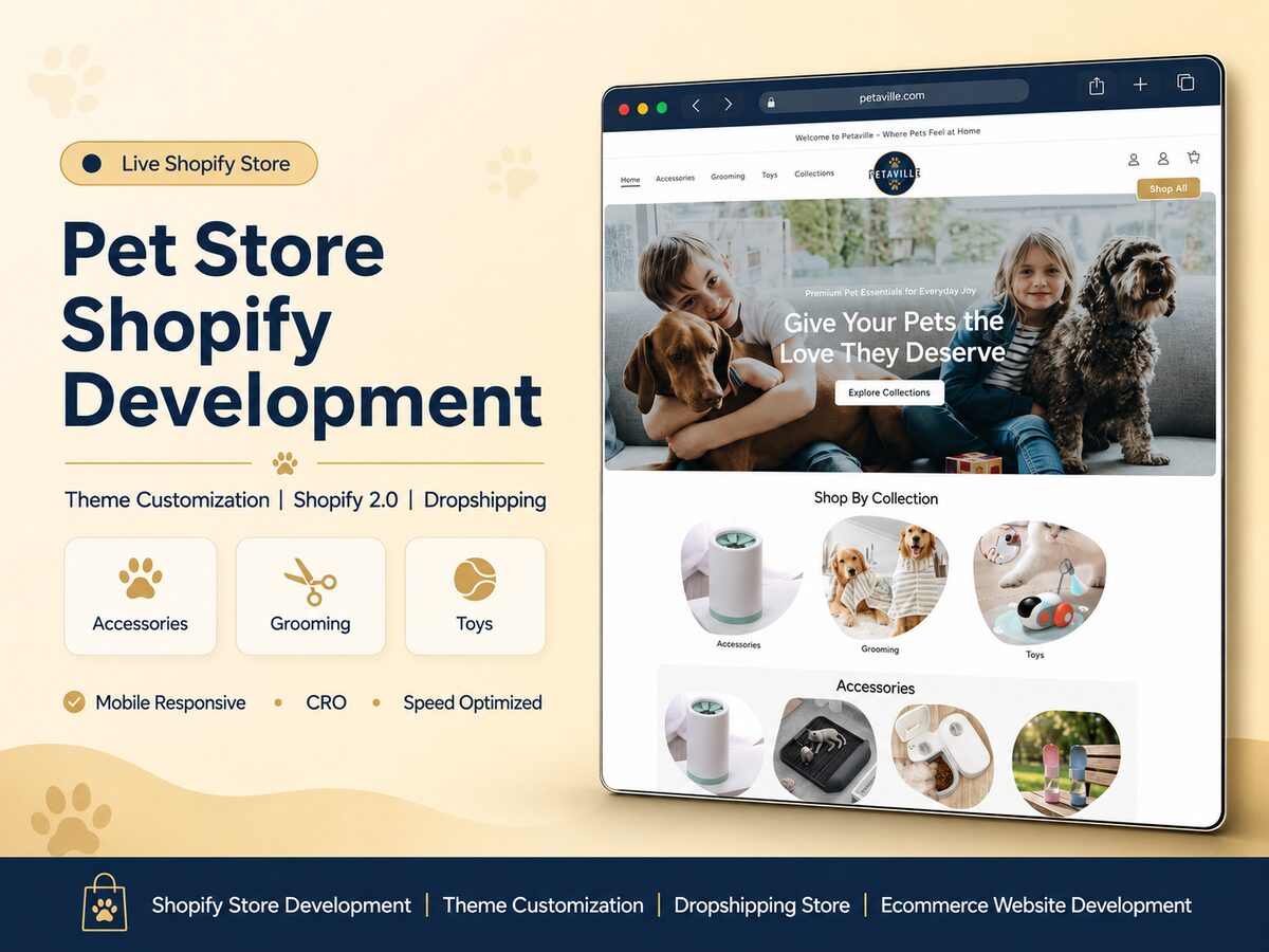 Petaville Pet Store Shopify Development
